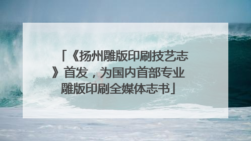 《扬州雕版印刷技艺志》首发，为国内首部专业雕版印刷全媒体志书