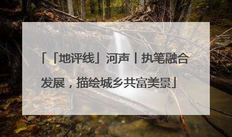 「地评线」河声丨执笔融合发展，描绘城乡共富美景