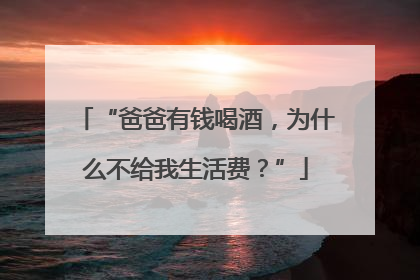 “爸爸有钱喝酒，为什么不给我生活费？”