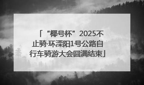 “椰号杯”2025不止骑·环溧阳1号公路自行车骑游大会圆满结束
