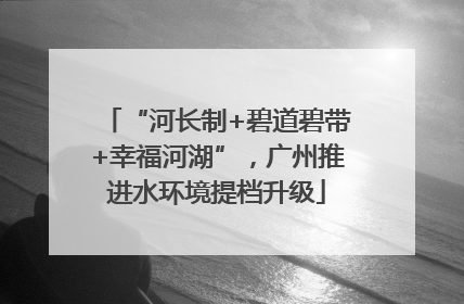 “河长制+碧道碧带+幸福河湖”，广州推进水环境提档升级