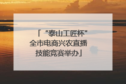 “泰山工匠杯”全市电商兴农直播技能竞赛举办