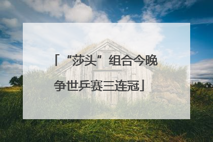 “莎头”组合今晚争世乒赛三连冠