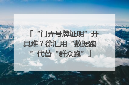 “门弄号牌证明”开具难？徐汇用“数据跑”代替“群众跑”