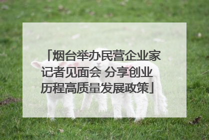 烟台举办民营企业家记者见面会 分享创业历程高质量发展政策