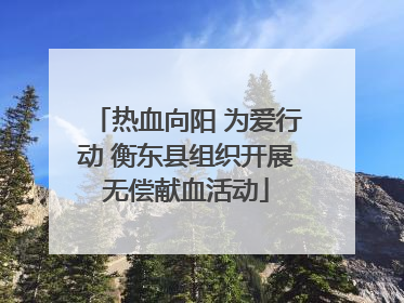 热血向阳 为爱行动 衡东县组织开展无偿献血活动