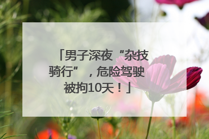 男子深夜“杂技骑行”，危险驾驶被拘10天！