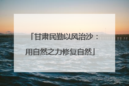 甘肃民勤以风治沙：用自然之力修复自然