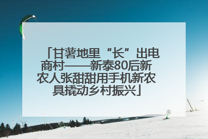 甘薯地里“长”出电商村——新泰80后新农人张甜甜用手机新农具撬动乡村振兴