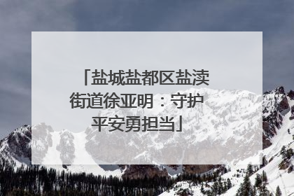 盐城盐都区盐渎街道徐亚明：守护平安勇担当
