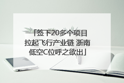 签下20多个项目 拉起飞行产业链 浙南低空C位呼之欲出