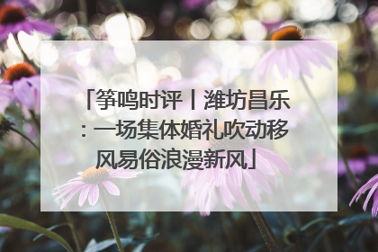 筝鸣时评丨潍坊昌乐：一场集体婚礼吹动移风易俗浪漫新风