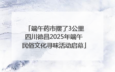 端午药市摆了3公里 四川德昌2025年端午民俗文化寻味活动启幕