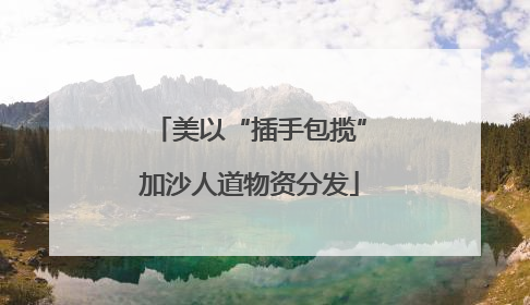 美以“插手包揽”加沙人道物资分发