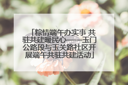 粽情端午办实事 共驻共建暖民心——玉门公路段与玉关路社区开展端午共驻共建活动