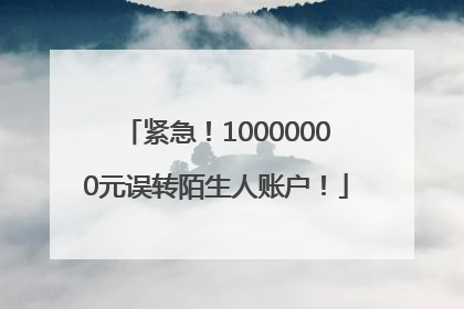 紧急！10000000元误转陌生人账户！