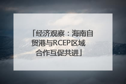 经济观察：海南自贸港与RCEP区域合作互促共进