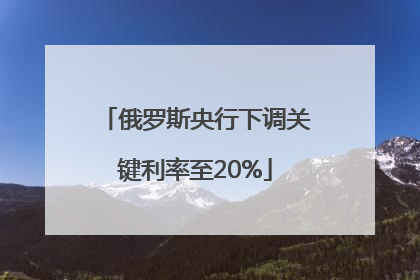 俄罗斯央行下调关键利率至20%