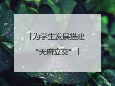 为学生发展搭建“天府立交”