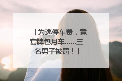 为逃停车费，竟套牌包月车……三名男子被罚！