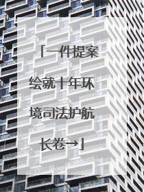 一件提案绘就十年环境司法护航长卷→