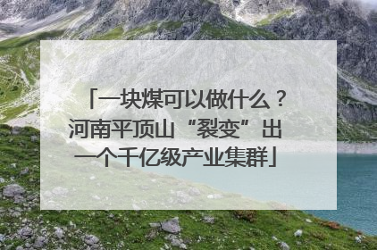一块煤可以做什么？河南平顶山“裂变”出一个千亿级产业集群