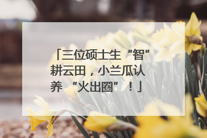 三位硕士生“智” 耕云田，小兰瓜认养 “火出圈”！