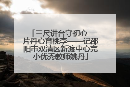 三尺讲台守初心 一片丹心育桃李——记邵阳市双清区新渡中心完小优秀教师姚丹