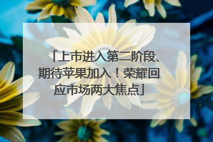 上市进入第二阶段、期待苹果加入！荣耀回应市场两大焦点