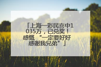 上海一彩民喜中1035万，已兑奖！感慨 “一定要好好感谢我兄弟”