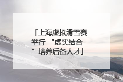 上海虚拟滑雪赛举行 “虚实结合”培养后备人才
