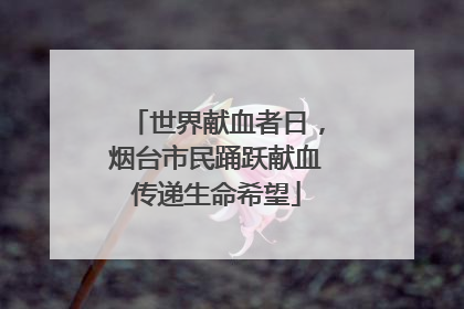 世界献血者日，烟台市民踊跃献血传递生命希望