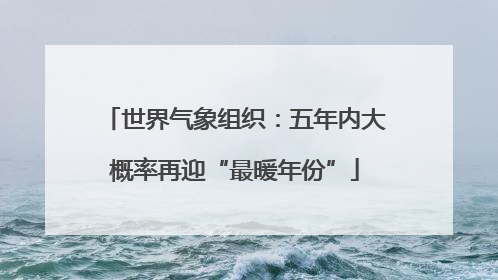 世界气象组织：五年内大概率再迎“最暖年份”