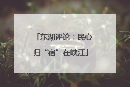 东湖评论：民心归“宿”在峡江