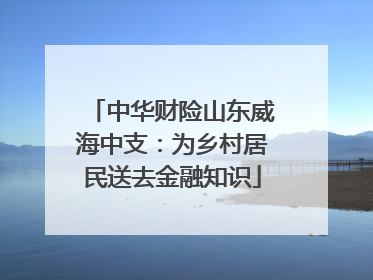 中华财险山东威海中支：为乡村居民送去金融知识