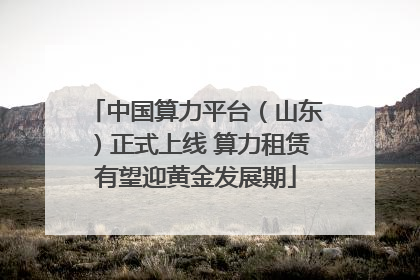 中国算力平台（山东）正式上线 算力租赁有望迎黄金发展期