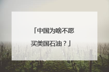 中国为啥不愿买美国石油？