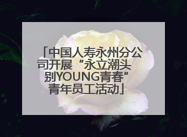 中国人寿永州分公司开展“永立潮头 别YOUNG青春”青年员工活动