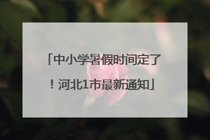 中小学暑假时间定了！河北1市最新通知