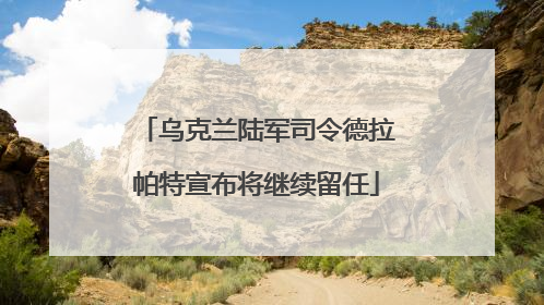 乌克兰陆军司令德拉帕特宣布将继续留任