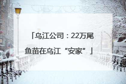 乌江公司：22万尾鱼苗在乌江“安家”
