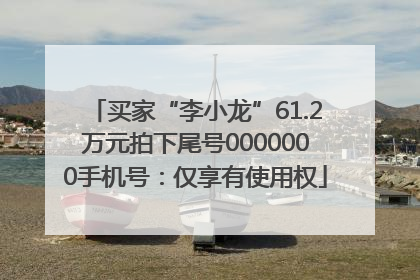 买家“李小龙”61.2万元拍下尾号0000000手机号：仅享有使用权