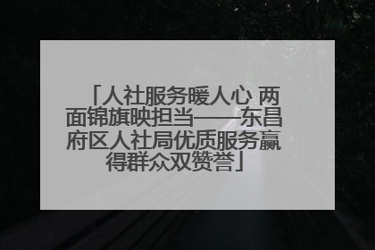 人社服务暖人心 两面锦旗映担当——东昌府区人社局优质服务赢得群众双赞誉
