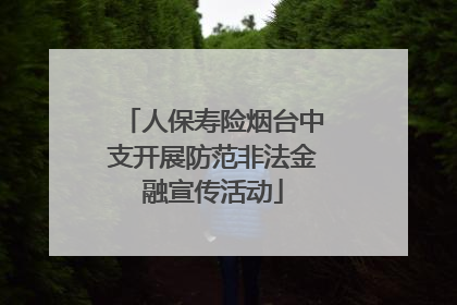 人保寿险烟台中支开展防范非法金融宣传活动
