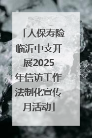 人保寿险临沂中支开展2025年信访工作法制化宣传月活动