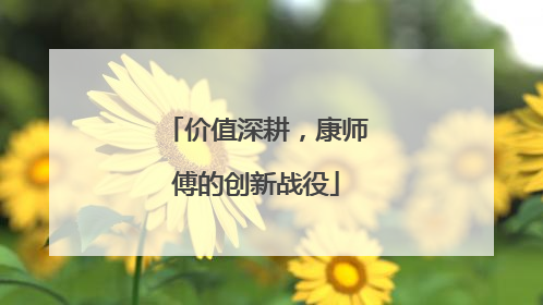价值深耕，康师傅的创新战役