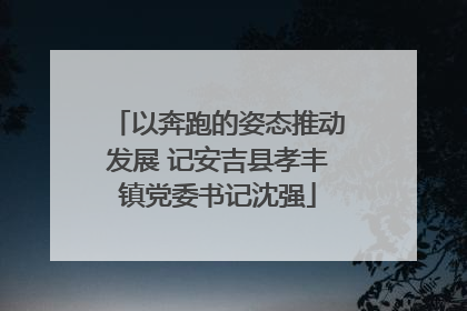 以奔跑的姿态推动发展 记安吉县孝丰镇党委书记沈强