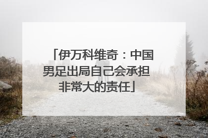 伊万科维奇：中国男足出局自己会承担非常大的责任