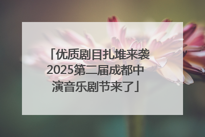 优质剧目扎堆来袭 2025第二届成都中演音乐剧节来了
