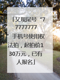 又现尾号“77777777”手机号使用权法拍，起拍价130万元，已有人报名